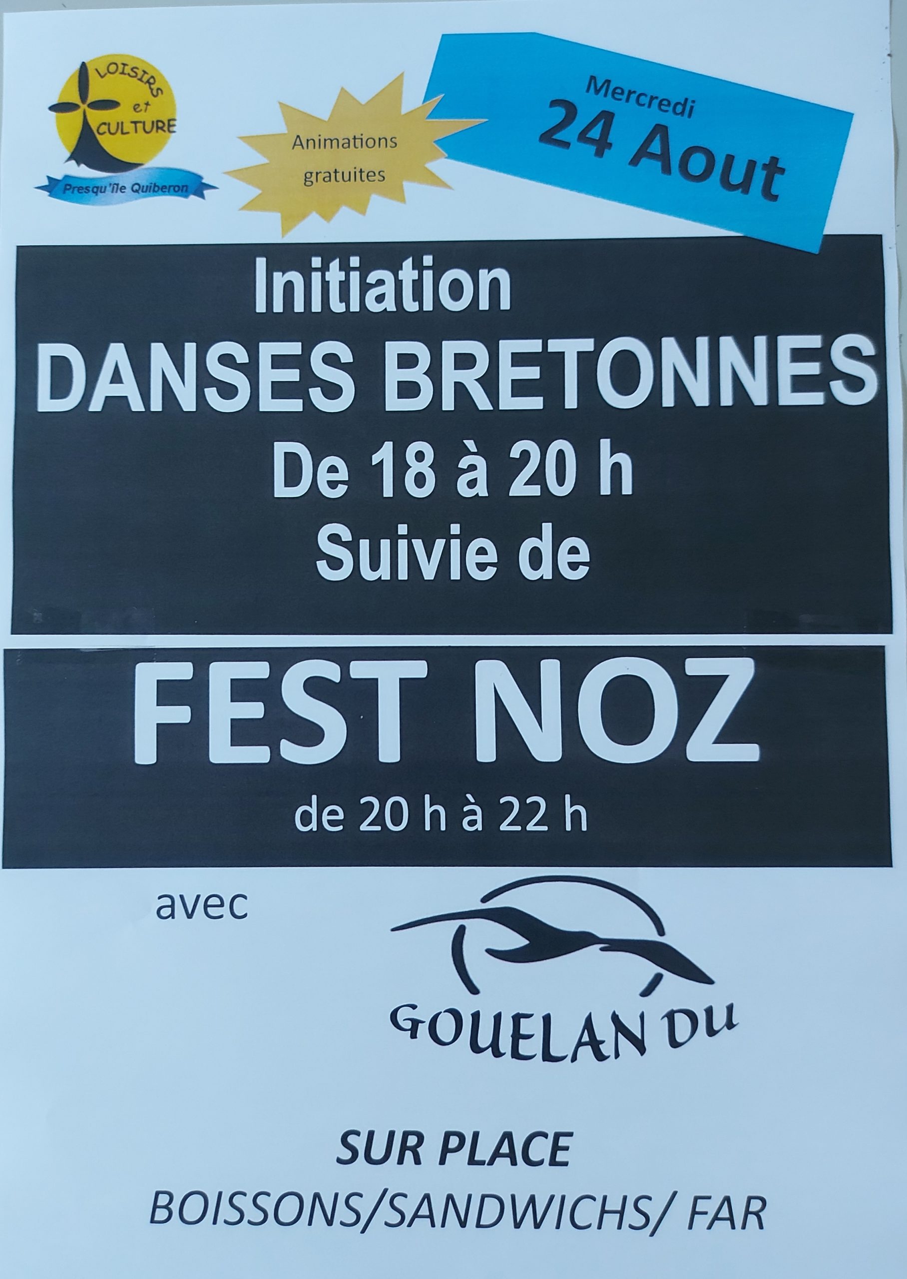 Initiation danses bretonnes et Fest Noz 24 août 2022