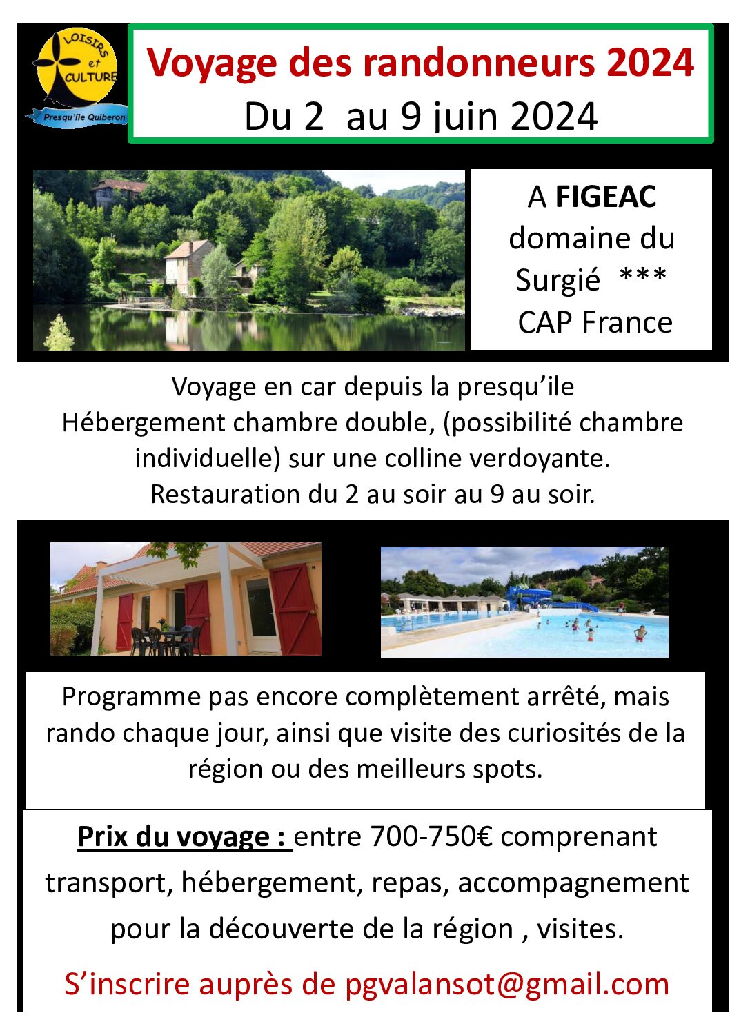 Voyage à Figéac du 2 au 9 Juin 2024