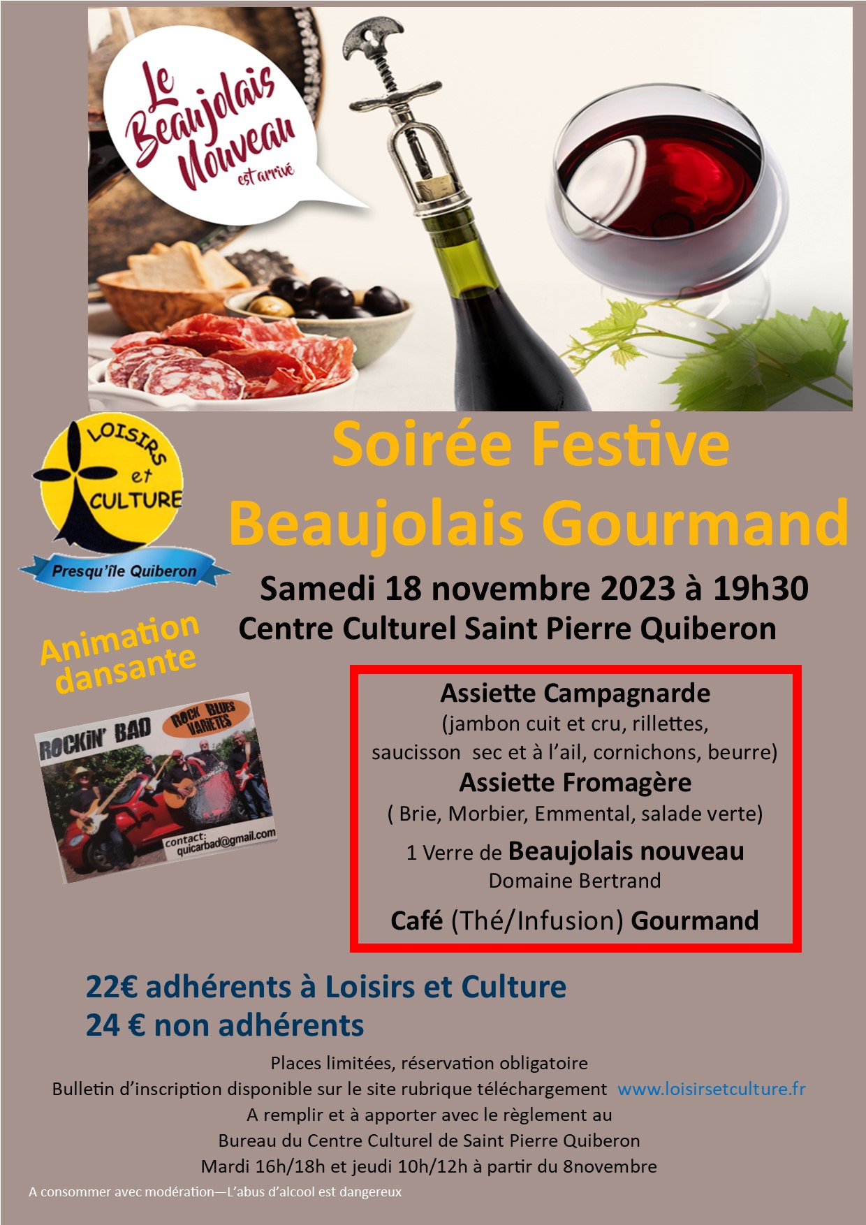 Soirée Festive 18 Novembre 2023