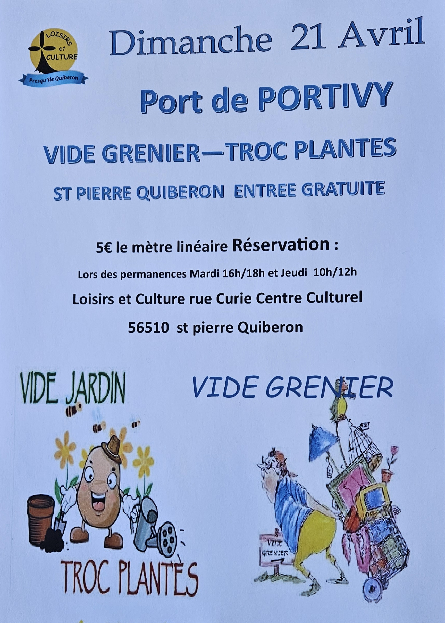 Vide Grenier et Troc Plantes le Dimanche 21 Avril à Portivy